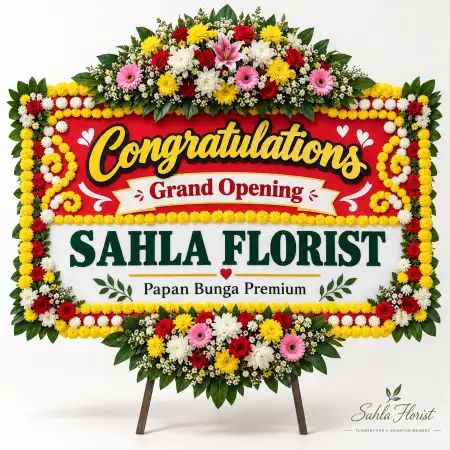 Papan Bunga Ucapan Selamat Arengka